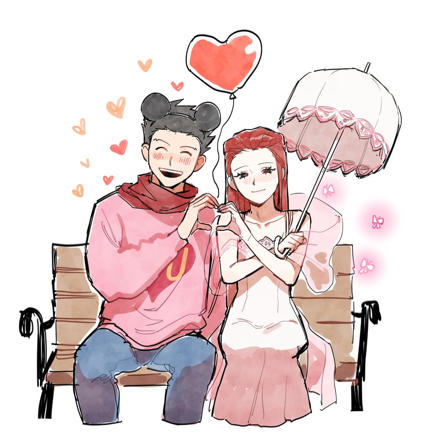 phoenix wright and dahlia hawthorne (ace attorney and 1 more) drawn by justicesatdejil