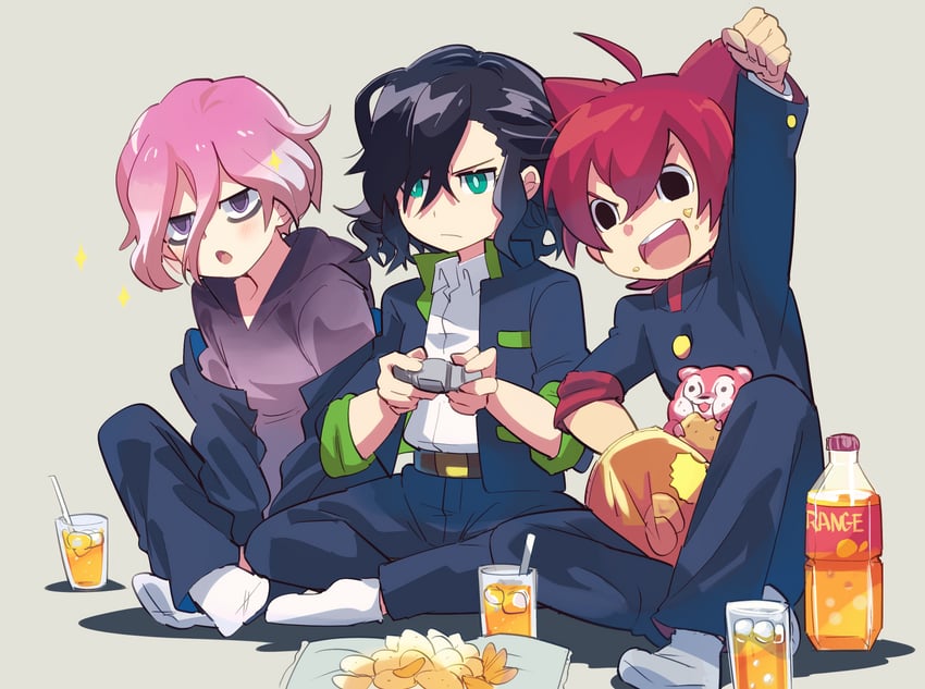 kirigakure ranto, jiba jinpei, and hebiyama chiaki (youkai watch and 1 more) drawn by mersey