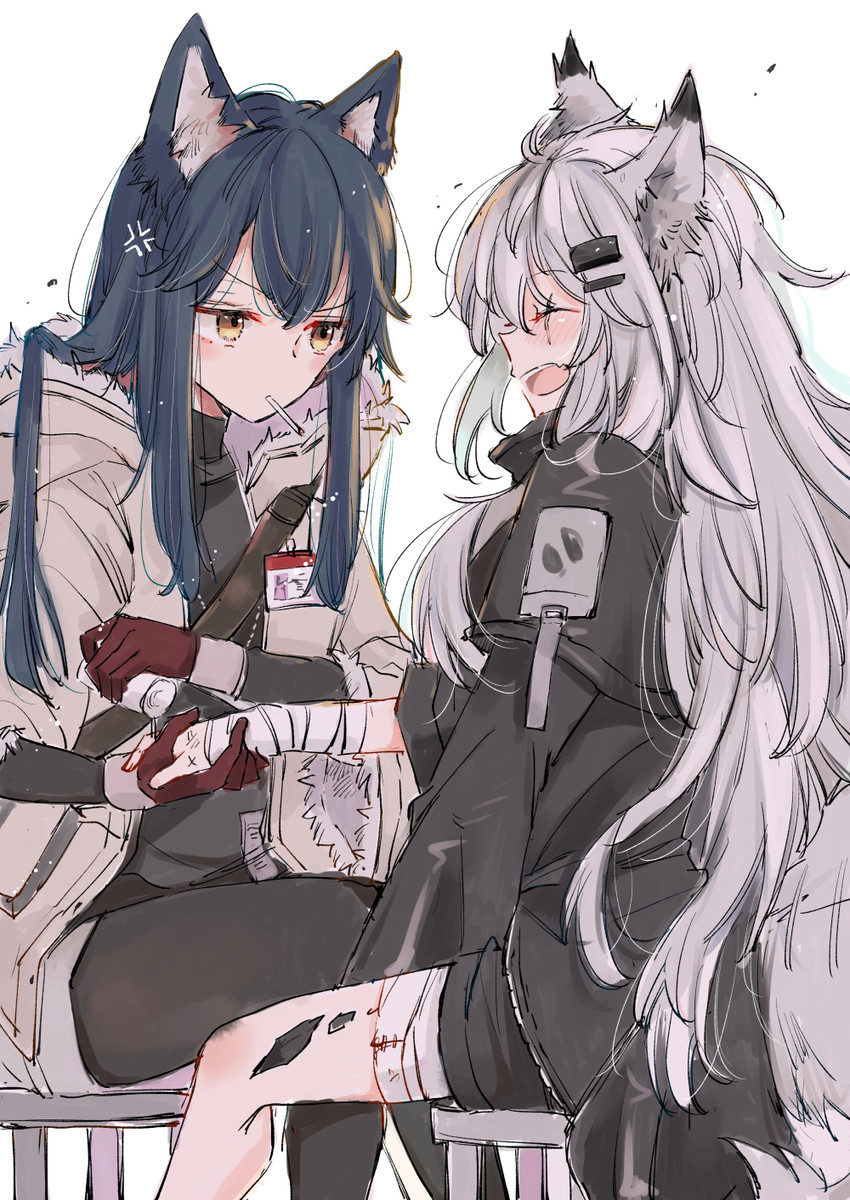 texas and lappland (arknights) drawn by mito_(go!go!king!)