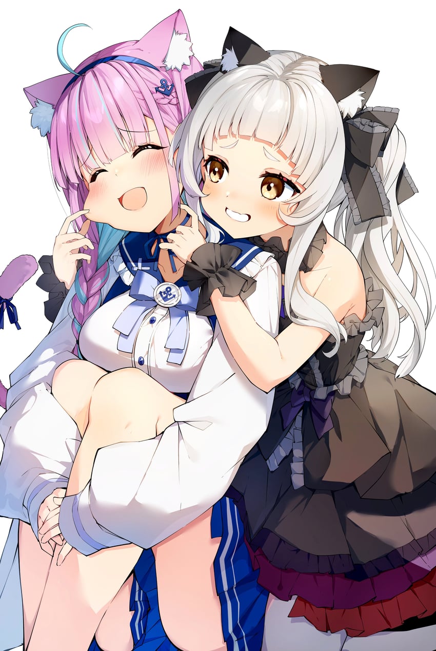 minato aqua and murasaki shion (hololive) drawn by darjeeling_(reley)