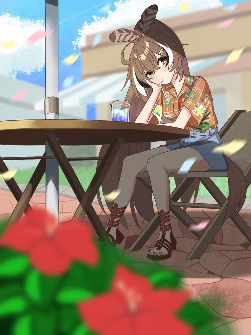 nanashi mumei (hololive and 1 more) drawn by shishi_cc