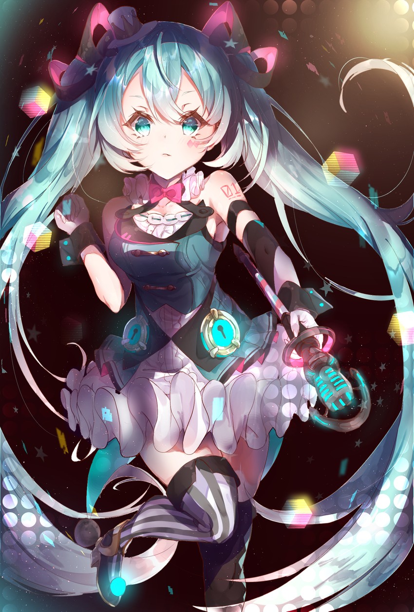 hatsune miku and magical mirai miku (vocaloid and 1 more) drawn by bob_628