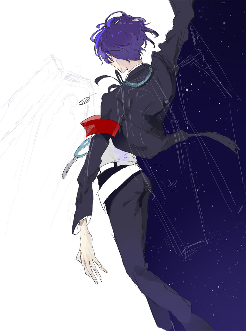 yuuki makoto and thanatos (persona and 1 more) drawn by koou_ma