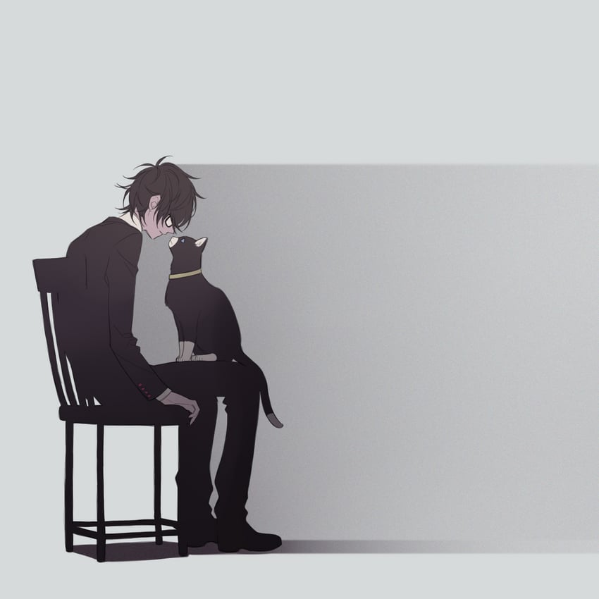 amamiya ren and morgana (persona and 1 more) drawn by amano_meme