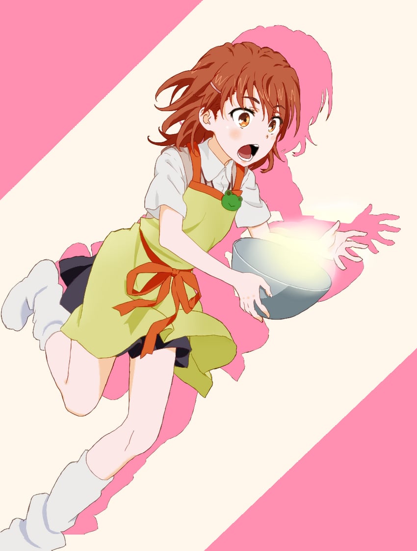 misaka mikoto and gekota (toaru majutsu no index and 1 more) drawn by pen333 and tanaka_yuuichi