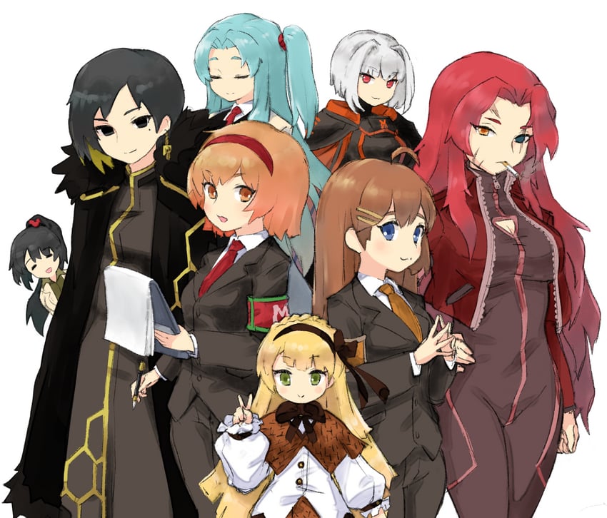 angela, binah, hod, malkuth, gebura, and 3 more (project moon and 1 more) drawn by bomitto_(zundaffy)