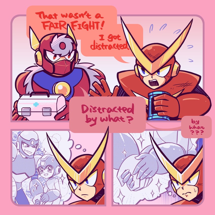 mega man, quick man, metal man, and flash man (mega man and 1 more) drawn by laser-lance