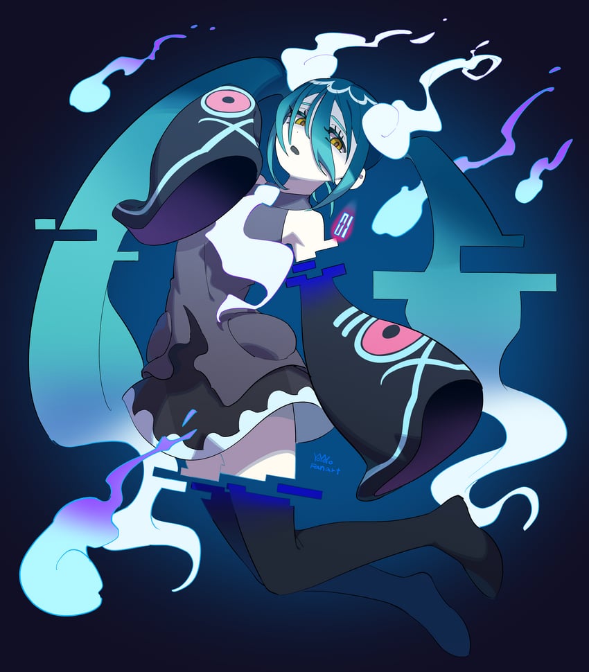 hatsune miku and ghost miku (pokemon and 2 more) drawn by toyogaippai