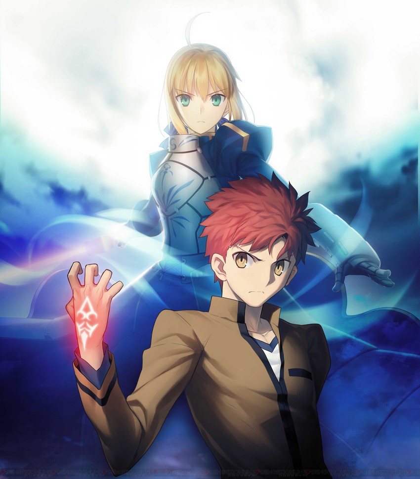 artoria pendragon, saber, and emiya shirou (fate and 1 more) drawn by takeuchi_takashi