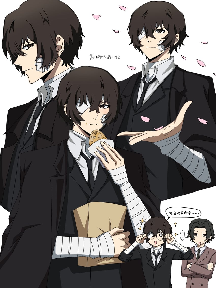 dazai osamu and sakaguchi ango (bungou stray dogs) drawn by chirol_choko