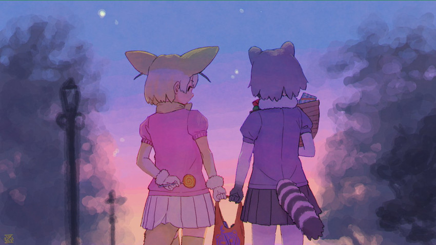 common raccoon and fennec (kemono friends) drawn by imnim_leef