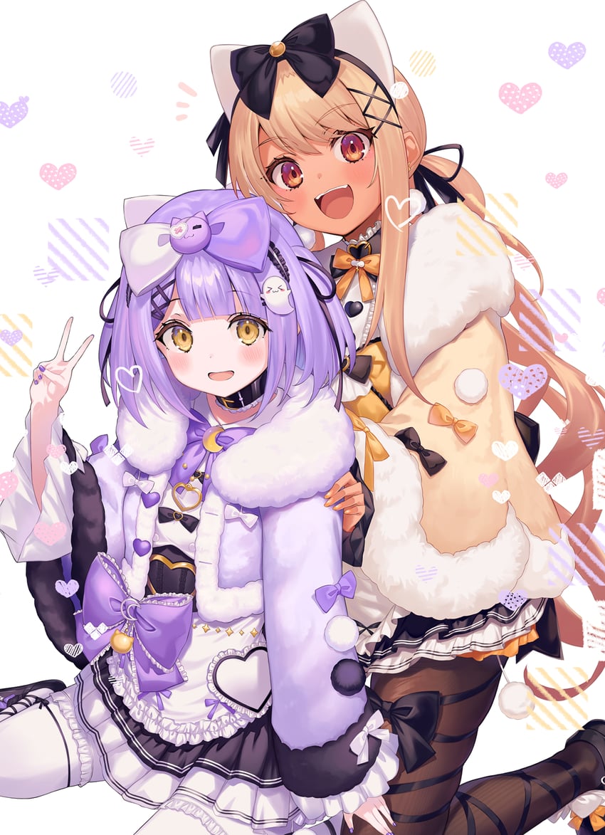 shinomiya runa and kaminari qpi (vspo!) drawn by kurebayashi_noe
