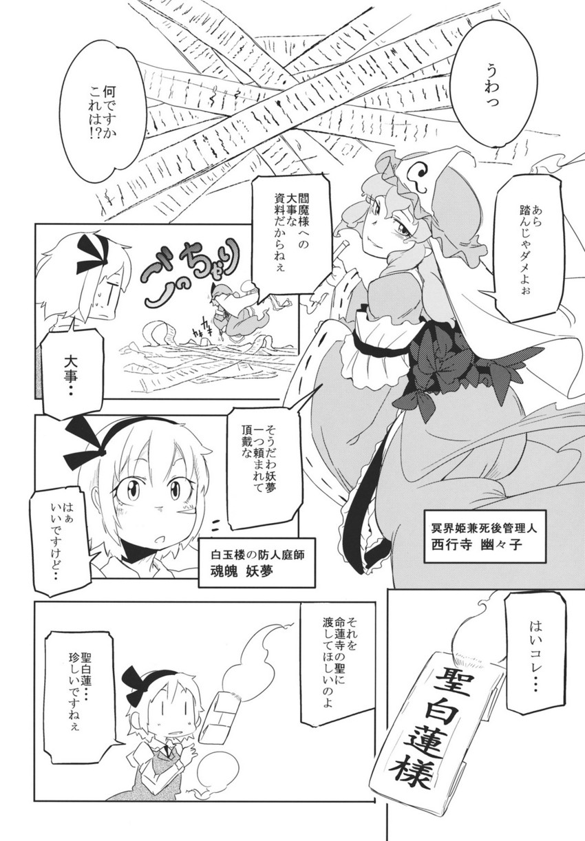 konpaku youmu and saigyouji yuyuko (touhou) drawn by kage_houshi
