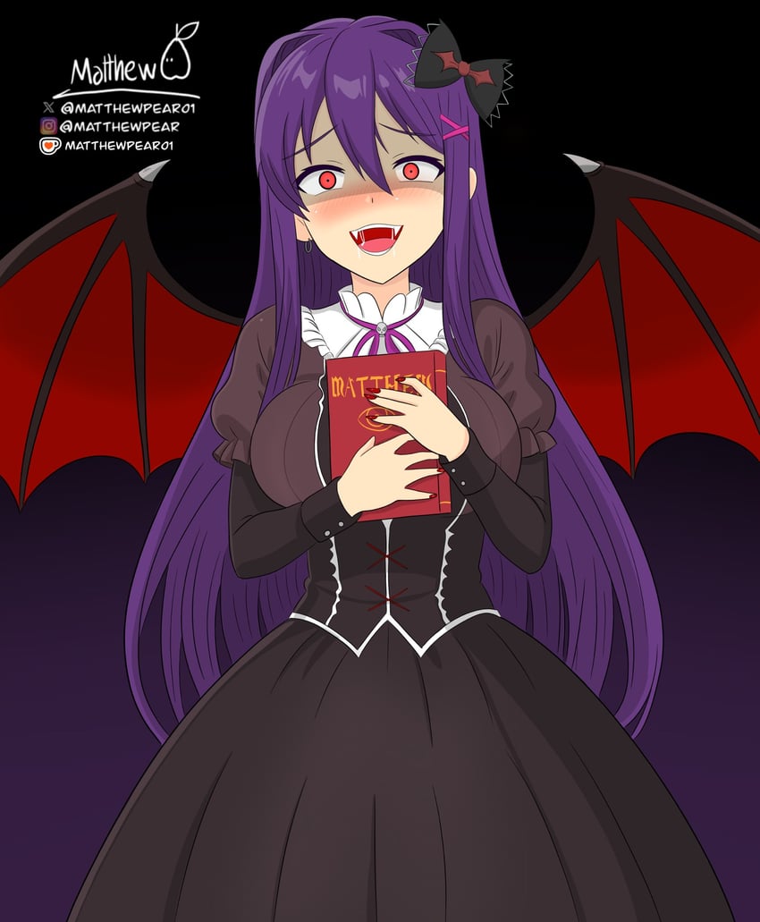 yuri (doki doki literature club) drawn by matthew_pear