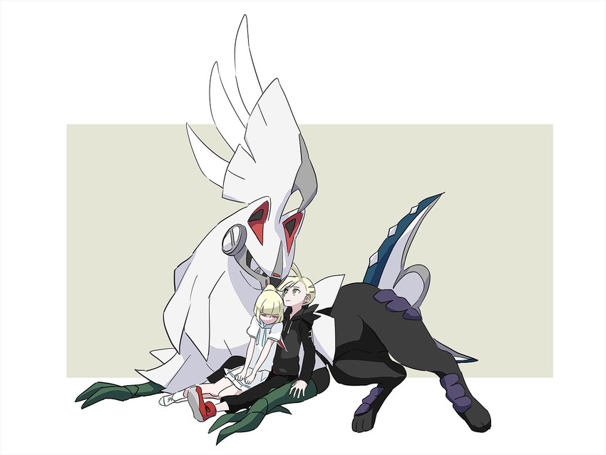 lillie, gladion, and silvally (pokemon and 1 more) drawn by buntatta