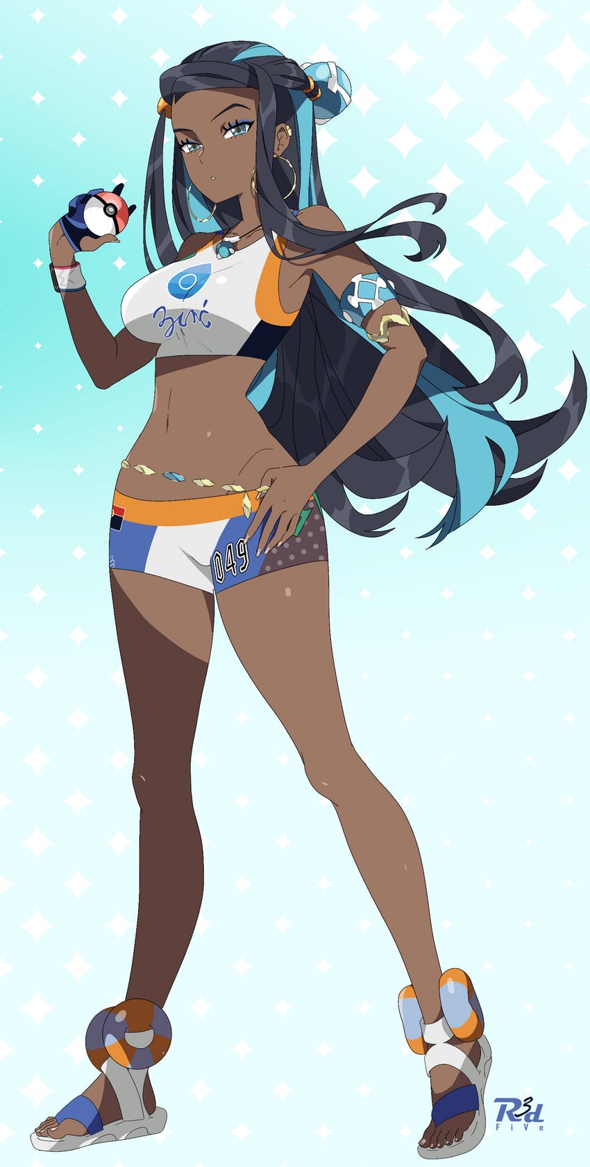 nessa (pokemon and 1 more) drawn by r3dfive
