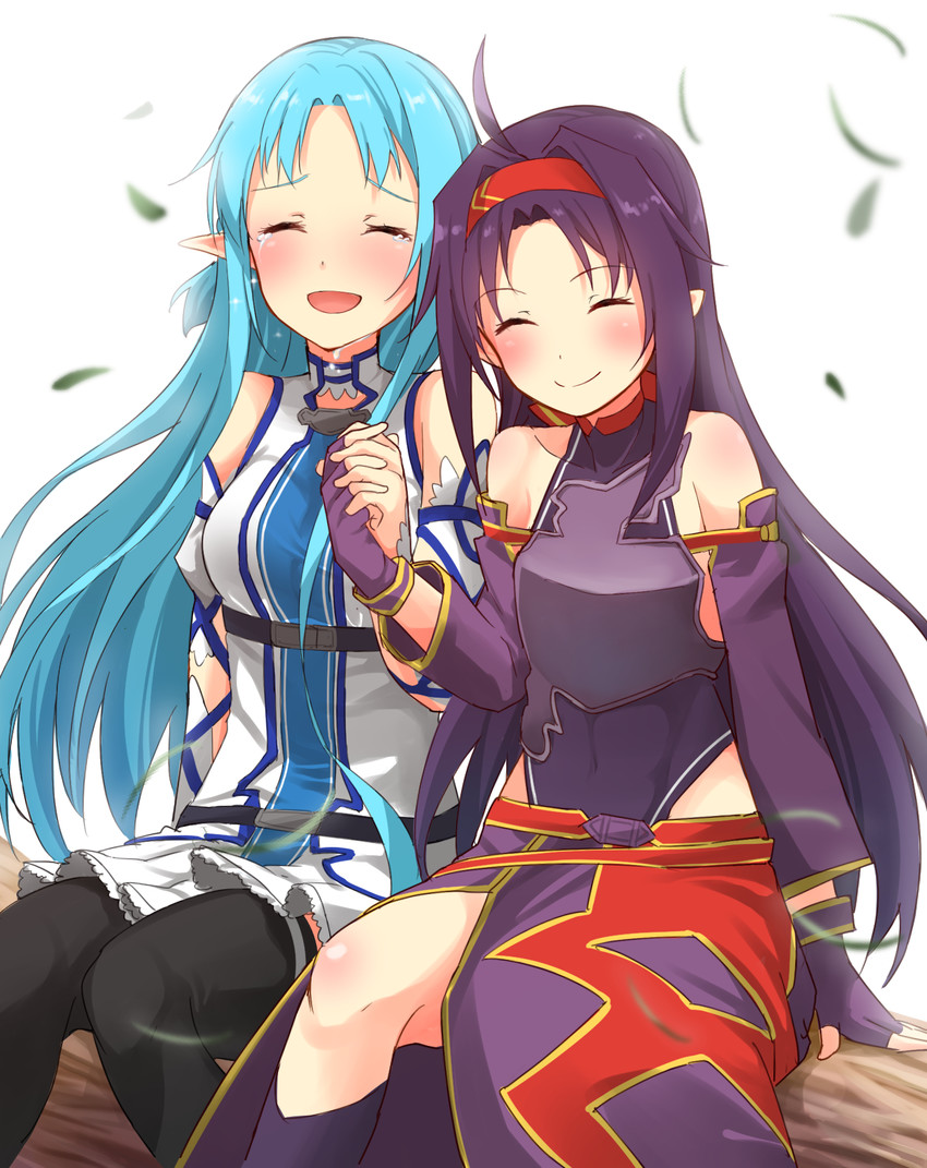 asuna and yuuki (sword art online) drawn by max_melon