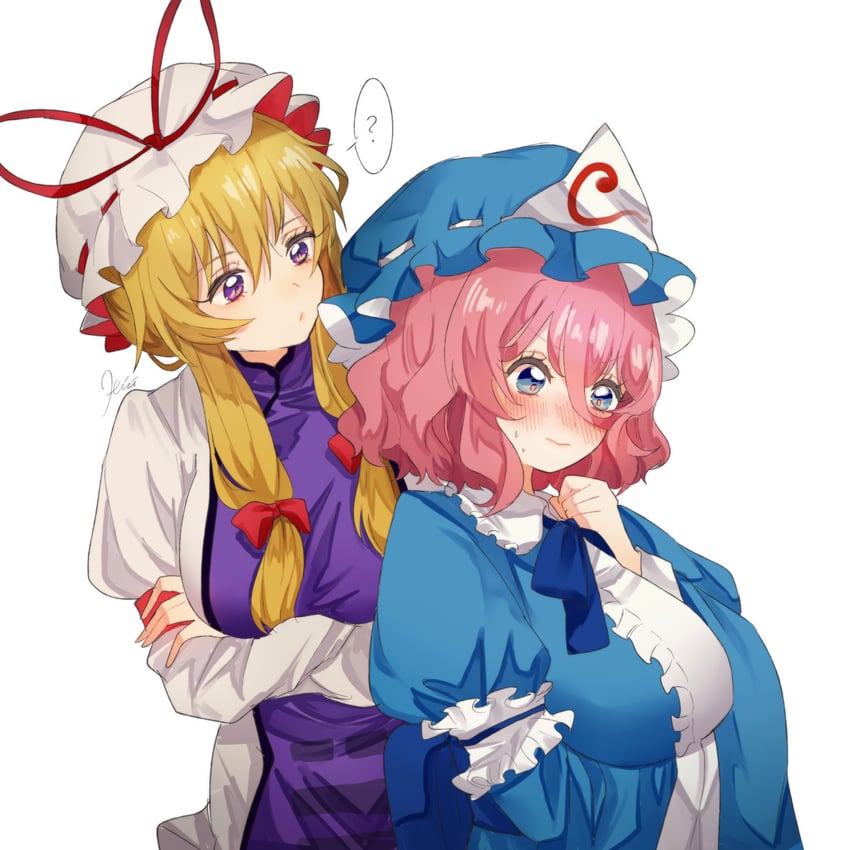 yakumo yukari and saigyouji yuyuko (touhou) drawn by uchisaki_himari