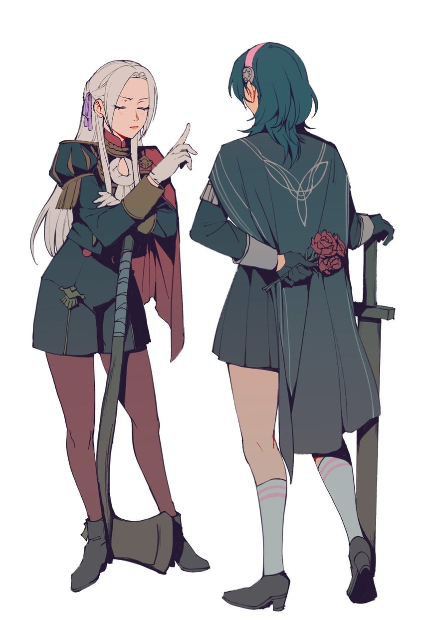 female byleth and edelgard von hresvelg (fire emblem and 1 more) drawn by radiostarkiller