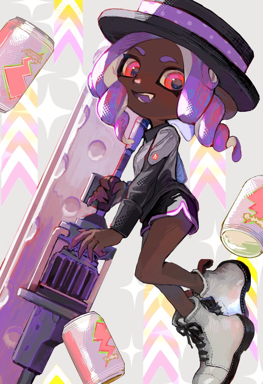octoling player character and octoling girl (splatoon and 1 more) drawn by shima_(shimmer_7y)