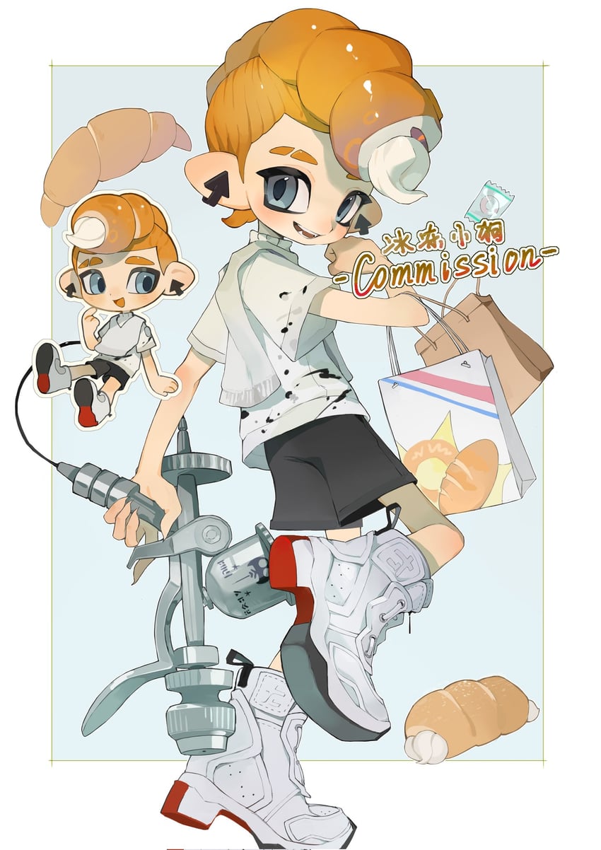 octoling player character and octoling boy (splatoon) drawn by p-pepper