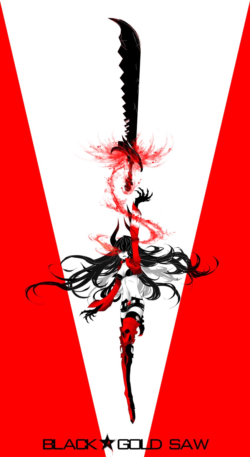 black gold saw (black rock shooter) drawn by seti_(xxxkoen)
