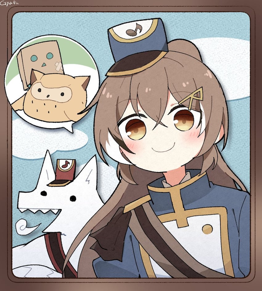 nanashi mumei, friend, hootsie, and animal (hololive and 2 more) drawn by gyaheung