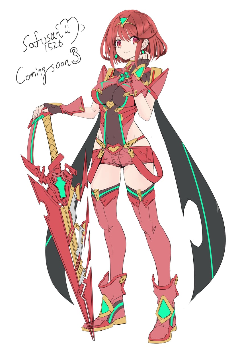 pyra (xenoblade chronicles and 1 more) drawn by sofusan1526
