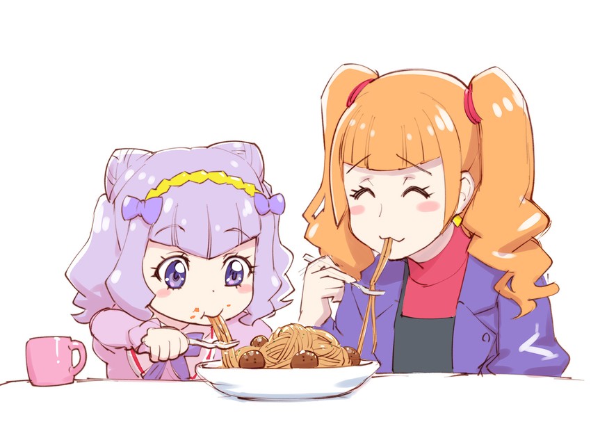 ruru amour and aisaki emiru (precure and 1 more) drawn by ueyama_michirou