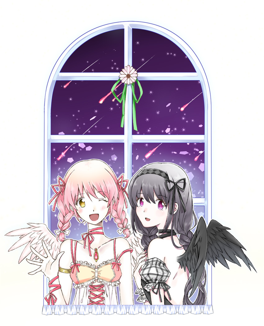 akemi homura, kaname madoka, ultimate madoka, and akuma homura (mahou shoujo madoka magica and 1 more) drawn by platina00