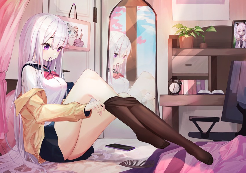 emilia and puck (re:zero kara hajimeru isekai seikatsu) drawn by munseonghwa