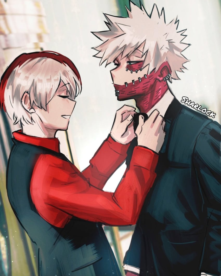 todoroki shoto, dabi, and todoroki touya (boku no hero academia) drawn by sharl0ck