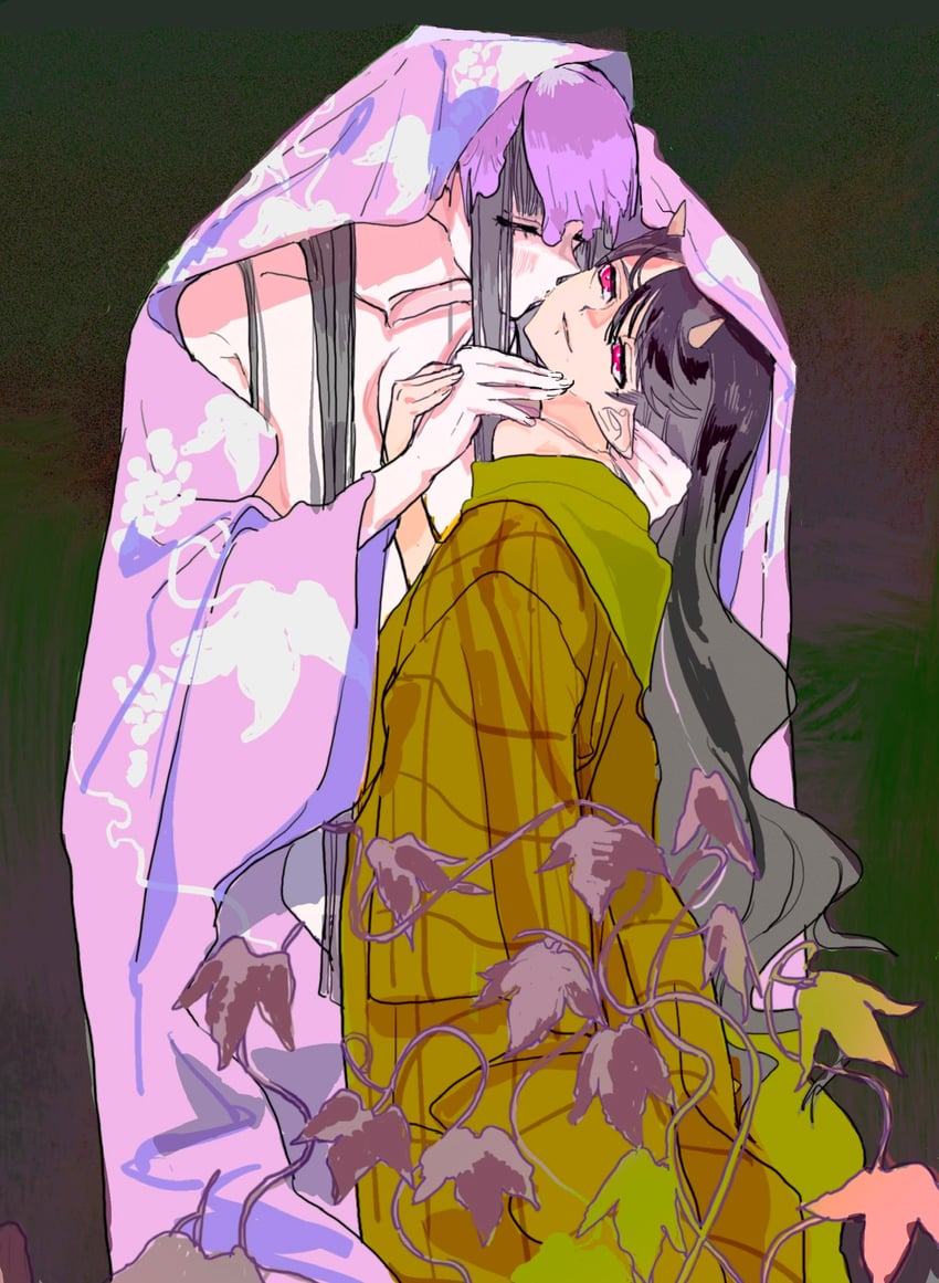 yomotsu hisami and nippaku zanmu (touhou and 1 more) drawn by itou_(golem_inc)