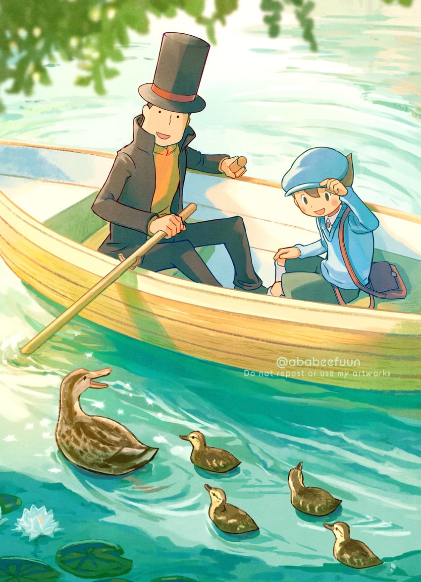 hershel layton and luke triton (professor layton) drawn by abarenbou_bifun