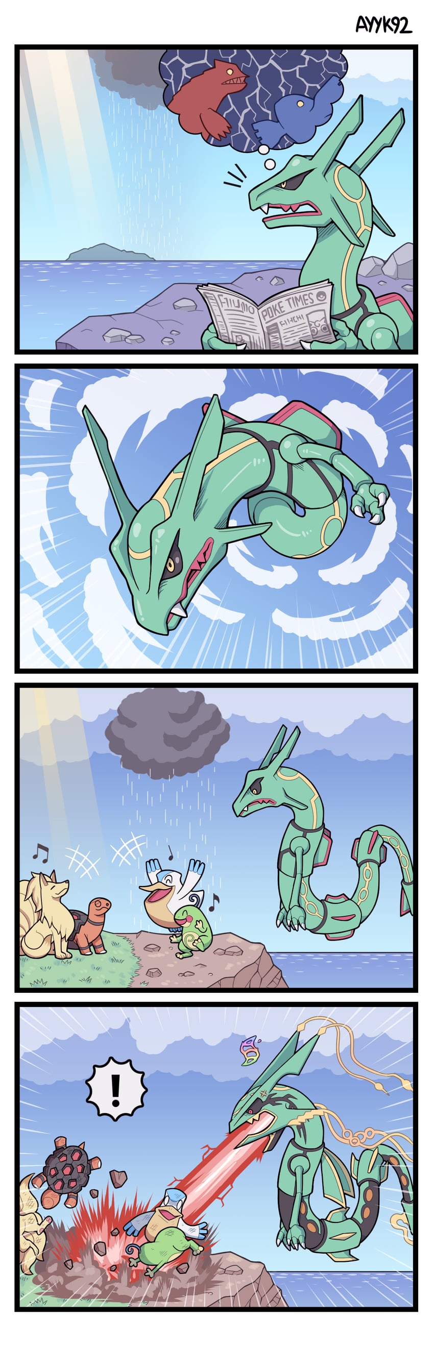 rayquaza, kyogre, ninetales, groudon, torkoal, and 3 more (pokemon) drawn by ayyk92