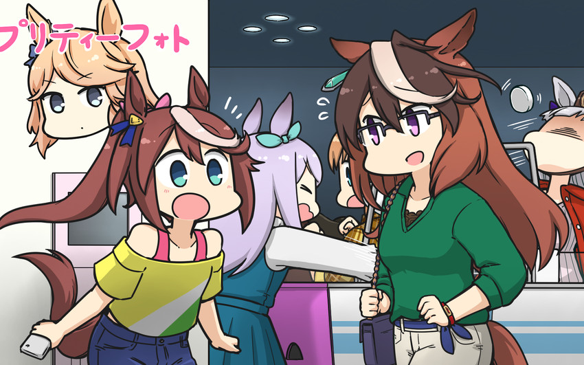 mejiro mcqueen, gold ship, tokai teio, symboli rudolf, taiki shuttle, and 1 more (umamusume) drawn by hamu_koutarou
