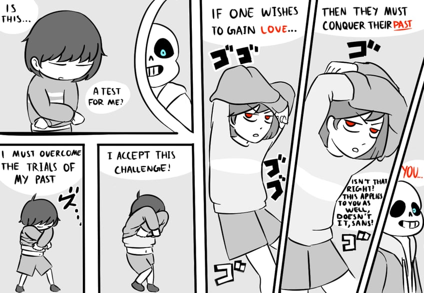 frisk, chara, sans, diavolo, and vinegar doppio (jojo no kimyou na bouken and 2 more)