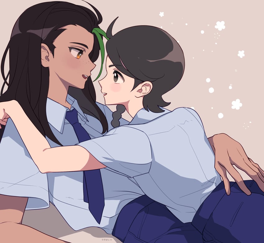 juliana and nemona (pokemon and 1 more) drawn by dodam_v