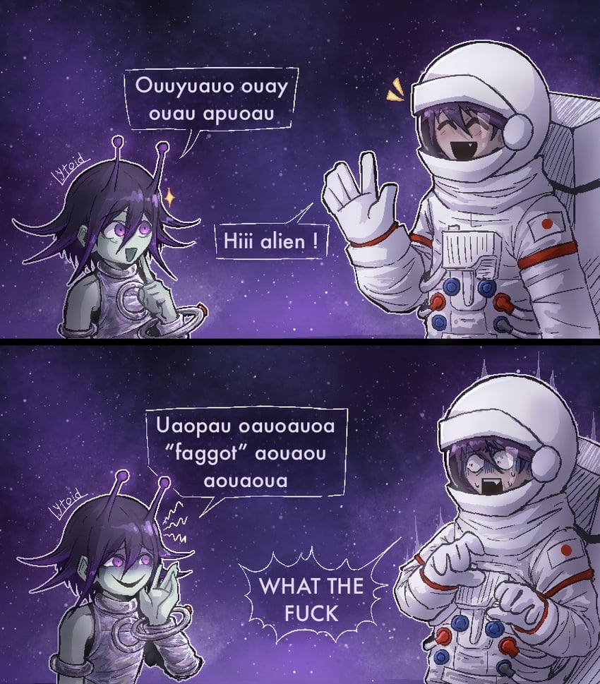 oma kokichi and momota kaito (danganronpa and 1 more) drawn by lytoid