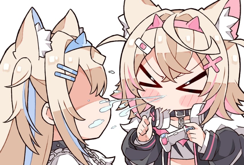 fuwawa abyssgard and mococo abyssgard (hololive and 1 more) drawn by kukie-nyan