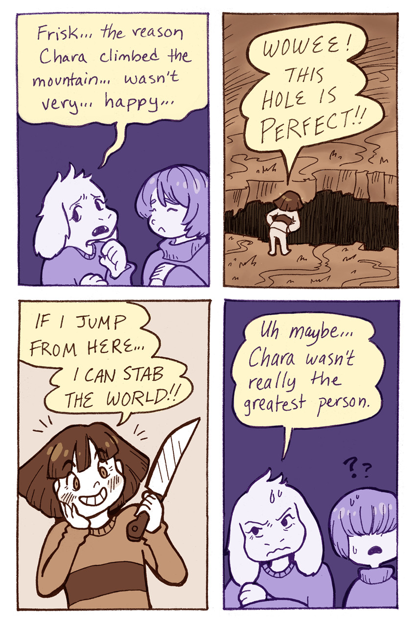 frisk, chara, and asriel dreemurr (undertale) drawn by peppermintbee