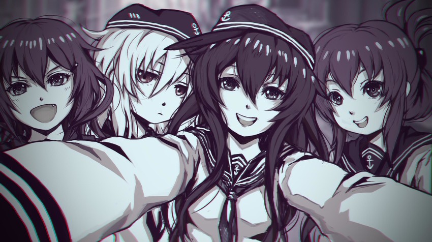 hibiki, inazuma, ikazuchi, and akatsuki (kantai collection) drawn by kuon_(kwonchanji)