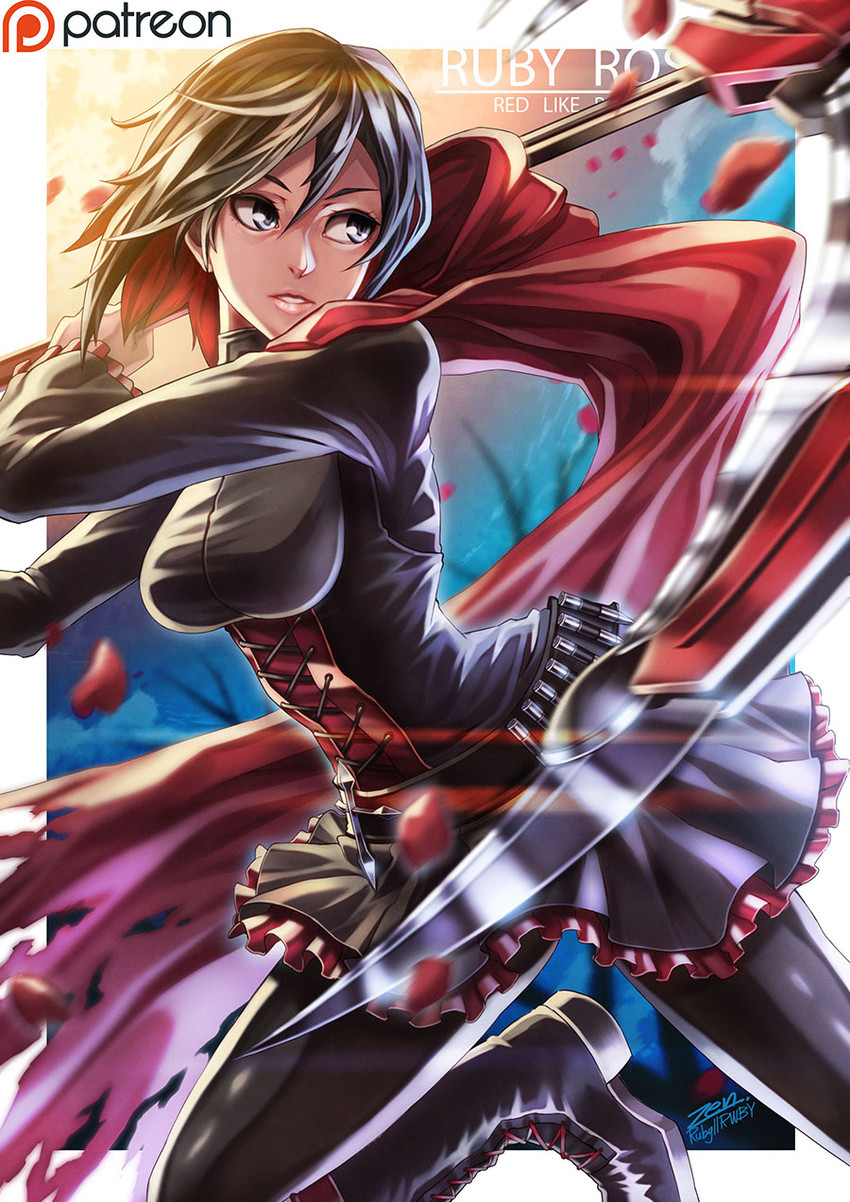 ruby rose (rwby) drawn by zen_(jirakun)
