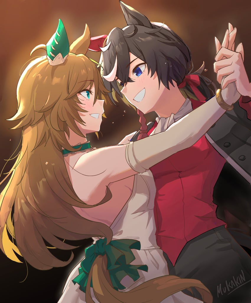 mr. c.b. and katsuragi ace (umamusume) drawn by mukakin