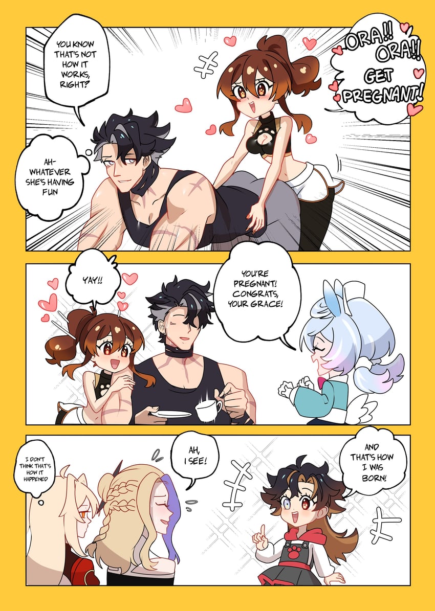 wriothesley, sigewinne, fjern thorden, astrea, and maelys (original and 1 more) drawn by rhymewithray