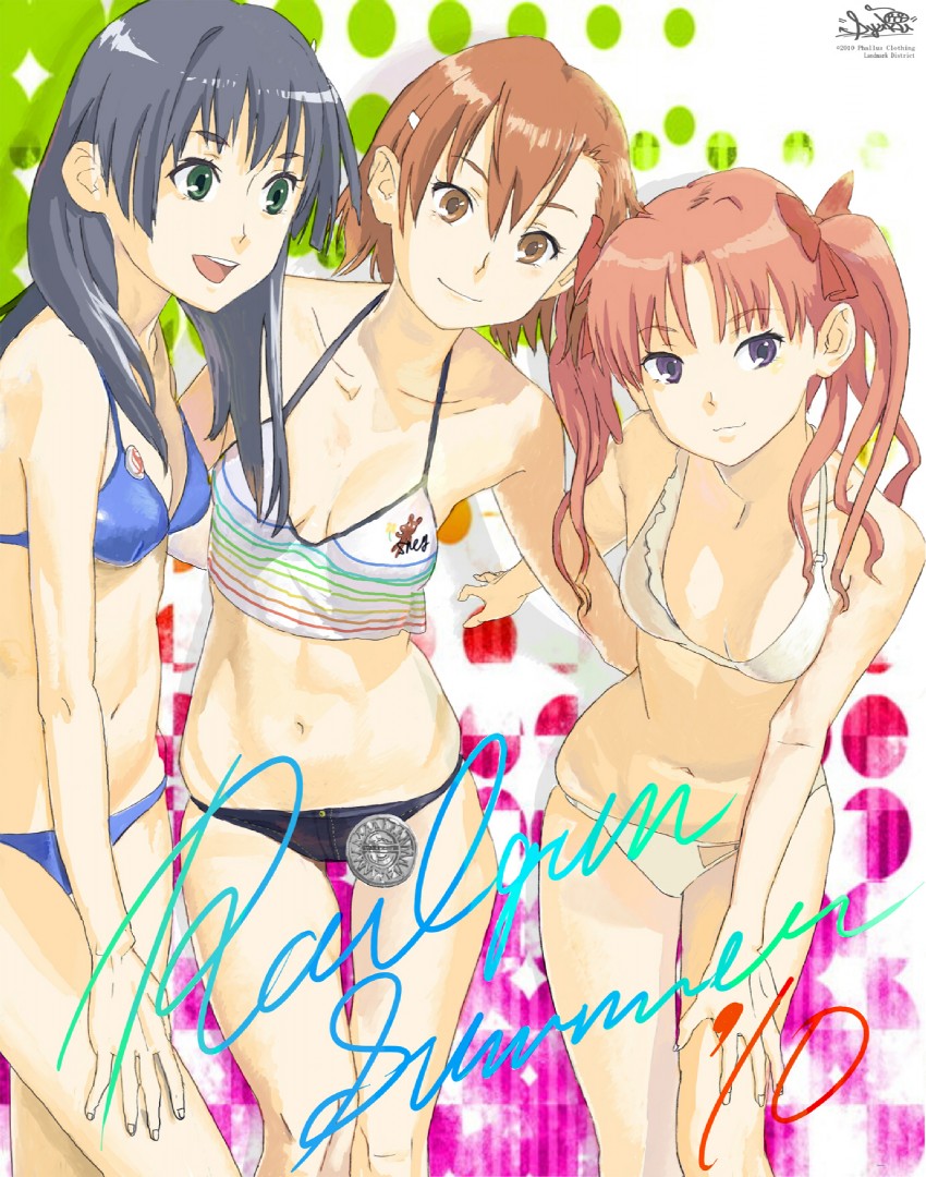 misaka mikoto, shirai kuroko, and saten ruiko (toaru majutsu no index and 1 more) drawn by shuku