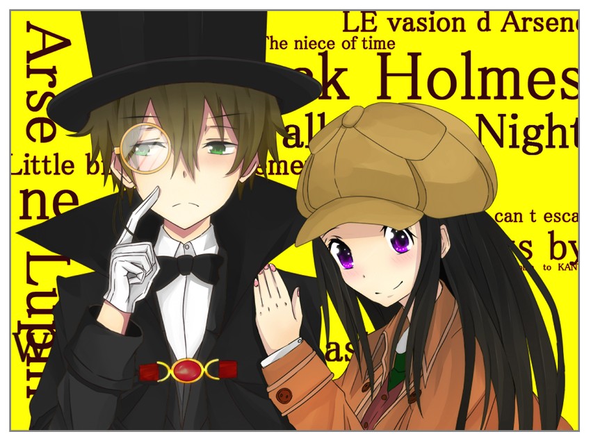 chitanda eru and oreki houtarou (hyouka) drawn by narumi_(narumi_naru)