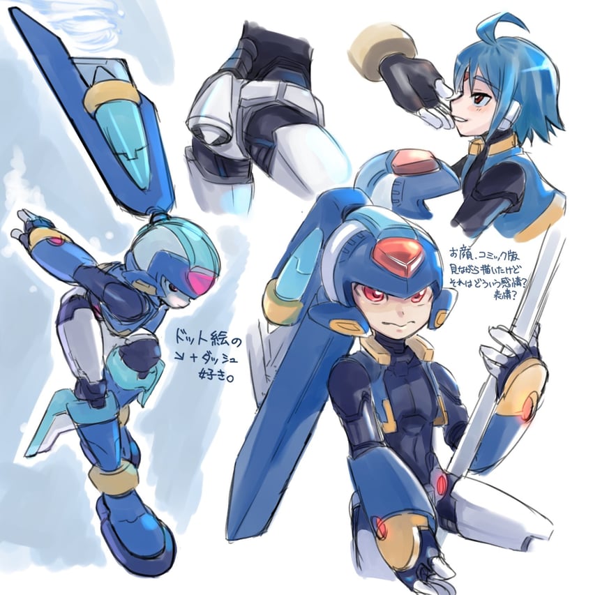 model l and thetis (mega man and 2 more) drawn by terotero00