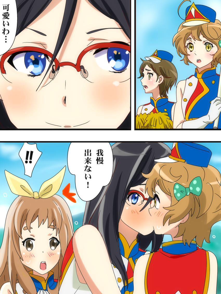 yoshikawa yuuko, tanaka asuka, kawashima sapphire, and katou hazuki (hibike! euphonium) drawn by karuta_(karuta01)