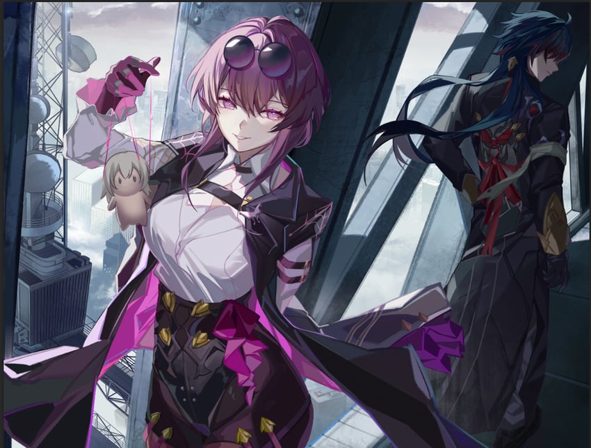 trailblazer, stelle, kafka, and blade (honkai and 1 more) drawn by heta